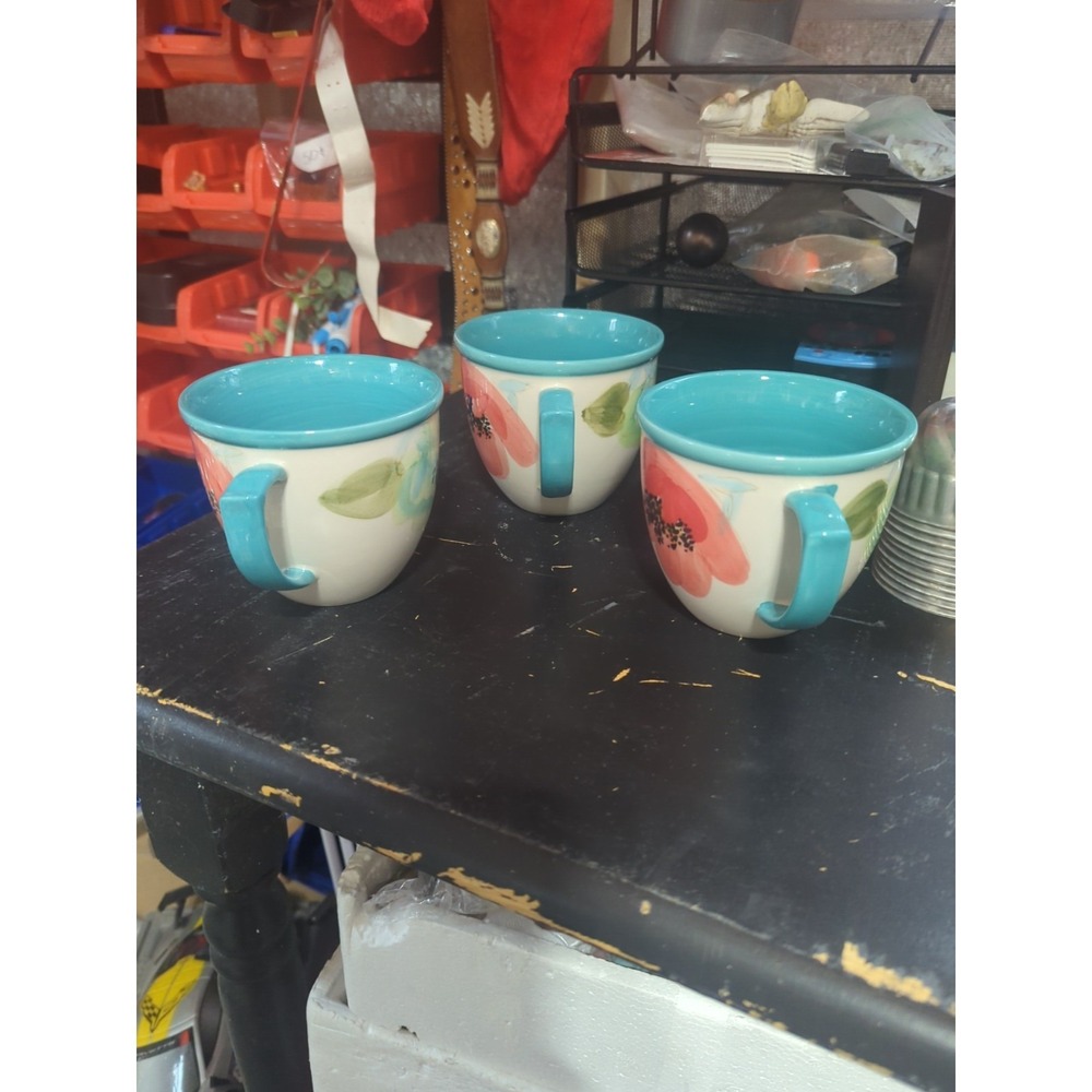 3 Pioneer Woman Mugs Vintage Bloom Coffee Tea Cup Mug 16 oz - Picture 3 of 4